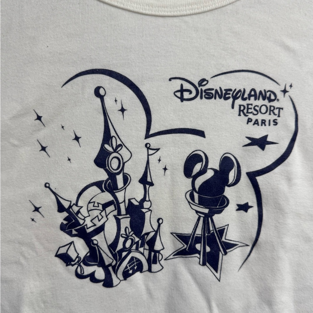 White and Blue Short Sleeve Tee Disneyland Paris
